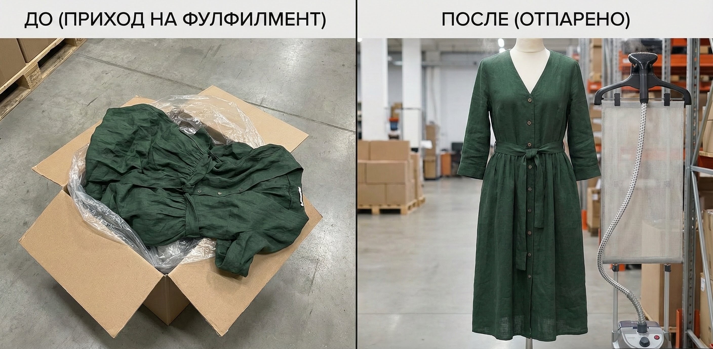 Мятое vs Отпаренное платье